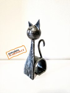 Kovová kočka-koťátko sedící 20 cm